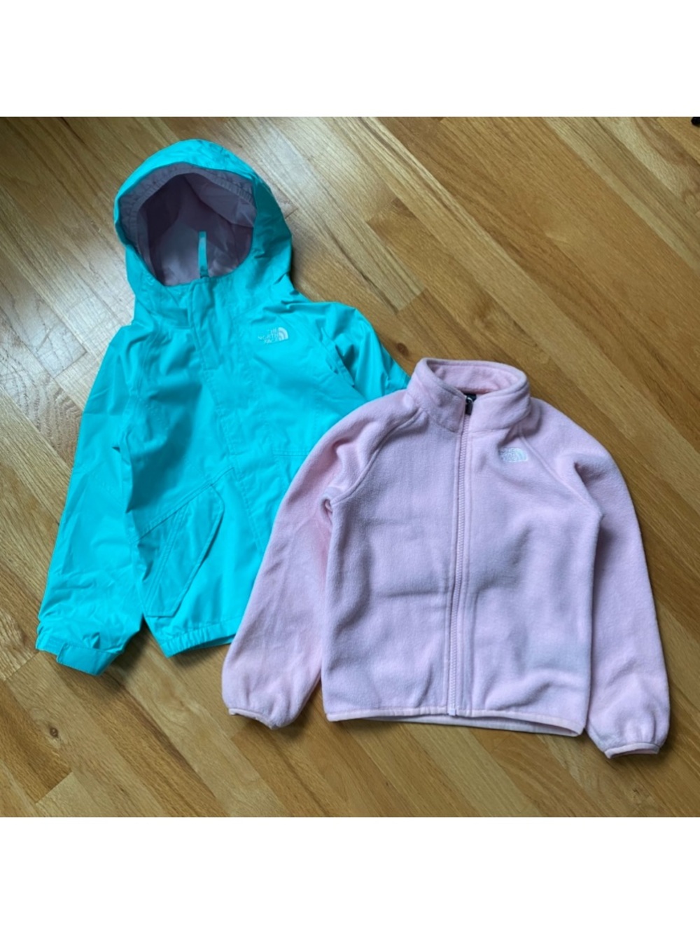 The North Face Kira Triclimate Jacket Teal Rain Jacket & Pink Fleece 3 in 1 4T